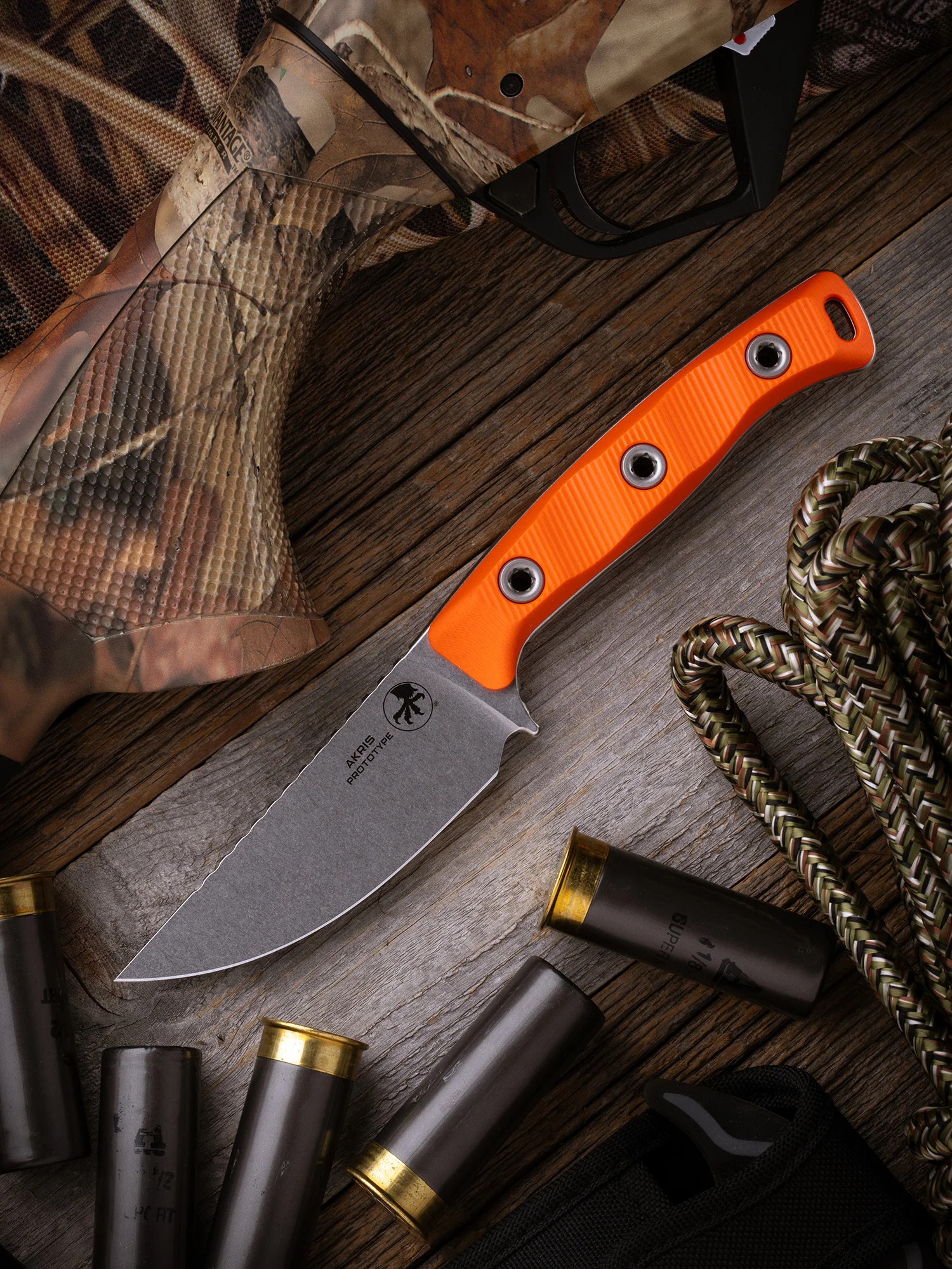 Akris Stonewash Standard G-10 Ember with Dark Chocolate Leather Sheath (95-10EM-1) - Image 3