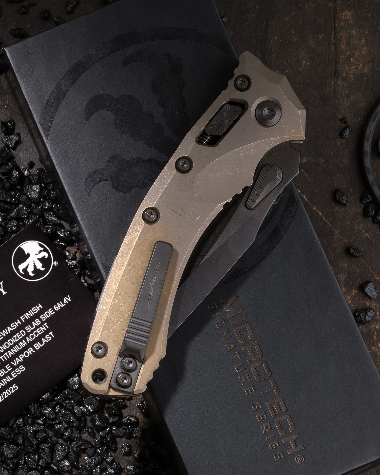 AMPHIBIAN RAM-LOK MARFIONE SELECT DLC STONEWASH FINISH ANTIQUE BRONZE ANODIZED SLAB SIDE TITANIUM W/ DLC TITANIUM ACCENT DLC DOUBLE VAPOR BLAST STAINLESS - Image 2