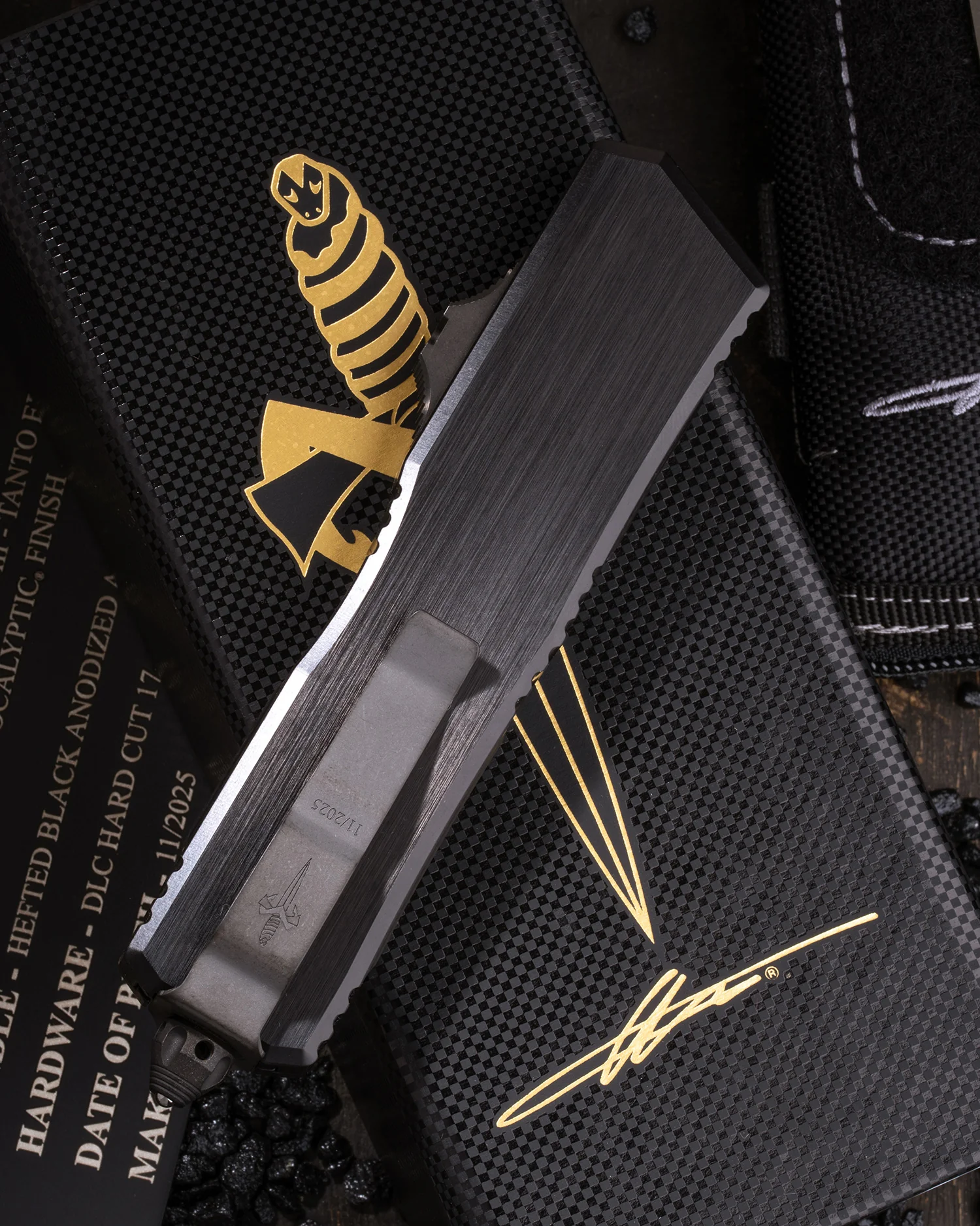 EXECUTIVE SCARAB II GEN III – TANTO EDGE DLC APOCALYPTIC FINISH – CHISEL GRIND HEFTED BLACK ANODIZED ALLOY DLC HARD CUT STAINLESS - Image 2