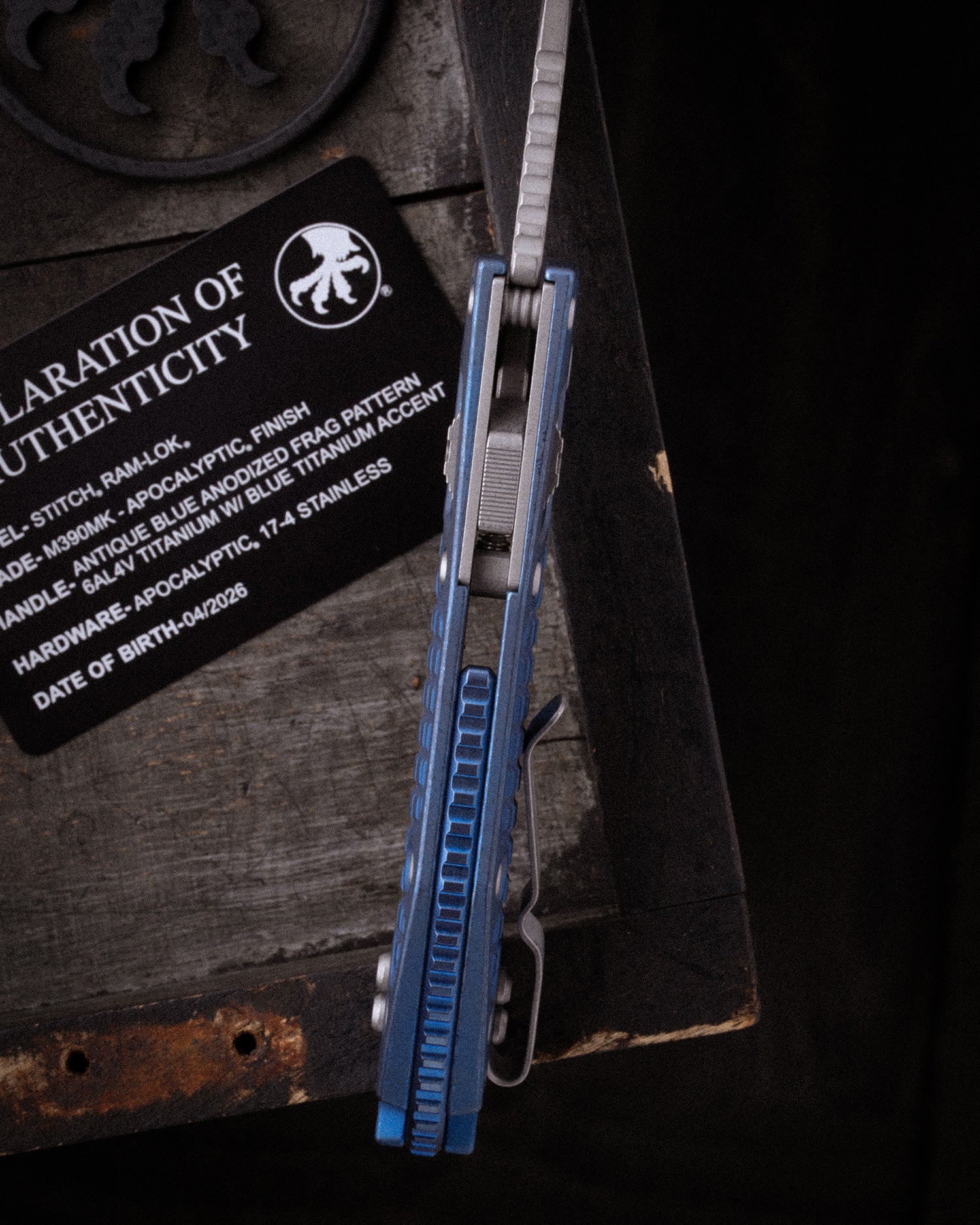 Stitch RAM-LOK™ Marfione Select Apocalyptic Finish Antique Blue Frag Titanium W/Blue Titanium Accent Apocalyptic Stainless (169RL-10APFRMS2) - Image 3