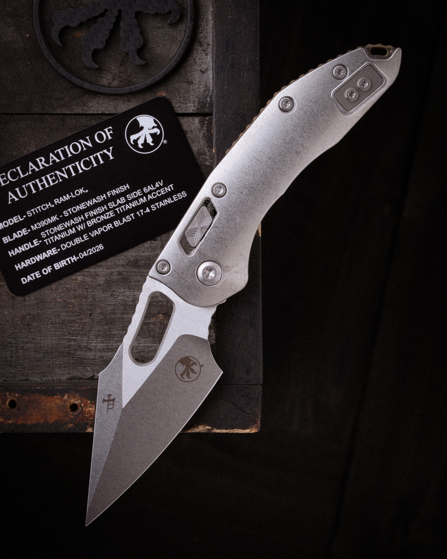 Stitch RAM-LOK™ Marfione Select Stonewash Finish Stonewash Slab Titanium W/Bronze Titanium Accent Double Vapor Blast Stainless (169RL-10MS1)