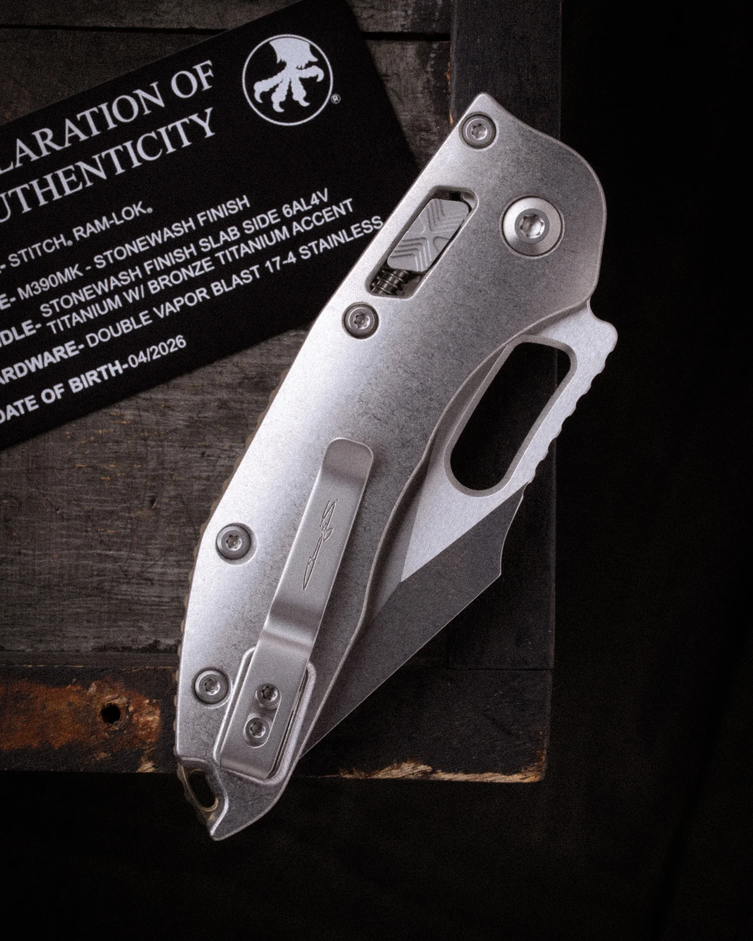Stitch RAM-LOK™ Marfione Select Stonewash Finish Stonewash Slab Titanium W/Bronze Titanium Accent Double Vapor Blast Stainless (169RL-10MS1) - Image 2